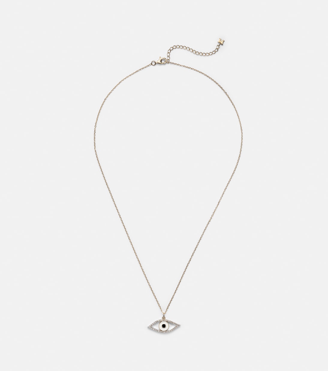Collier Eye of Protection en or 14 ct et diamants | Mateo