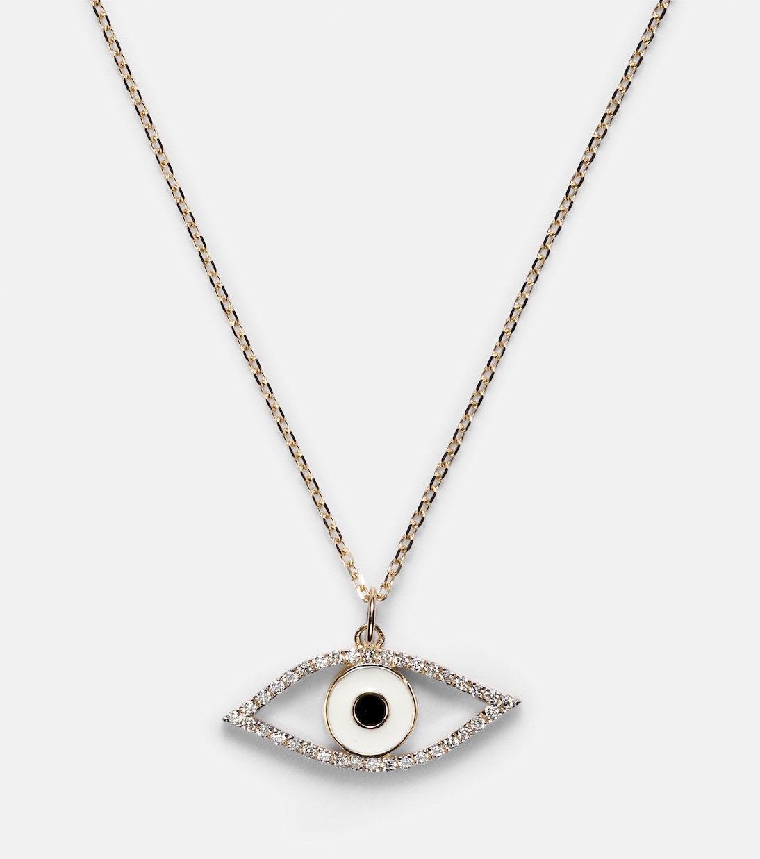 Collier Eye of Protection en or 14 ct et diamants | Mateo