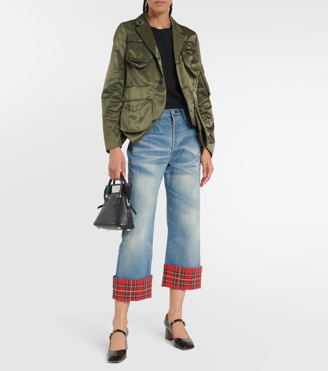 Jeans boyfriend a cuadros con tiro medio | Junya Watanabe