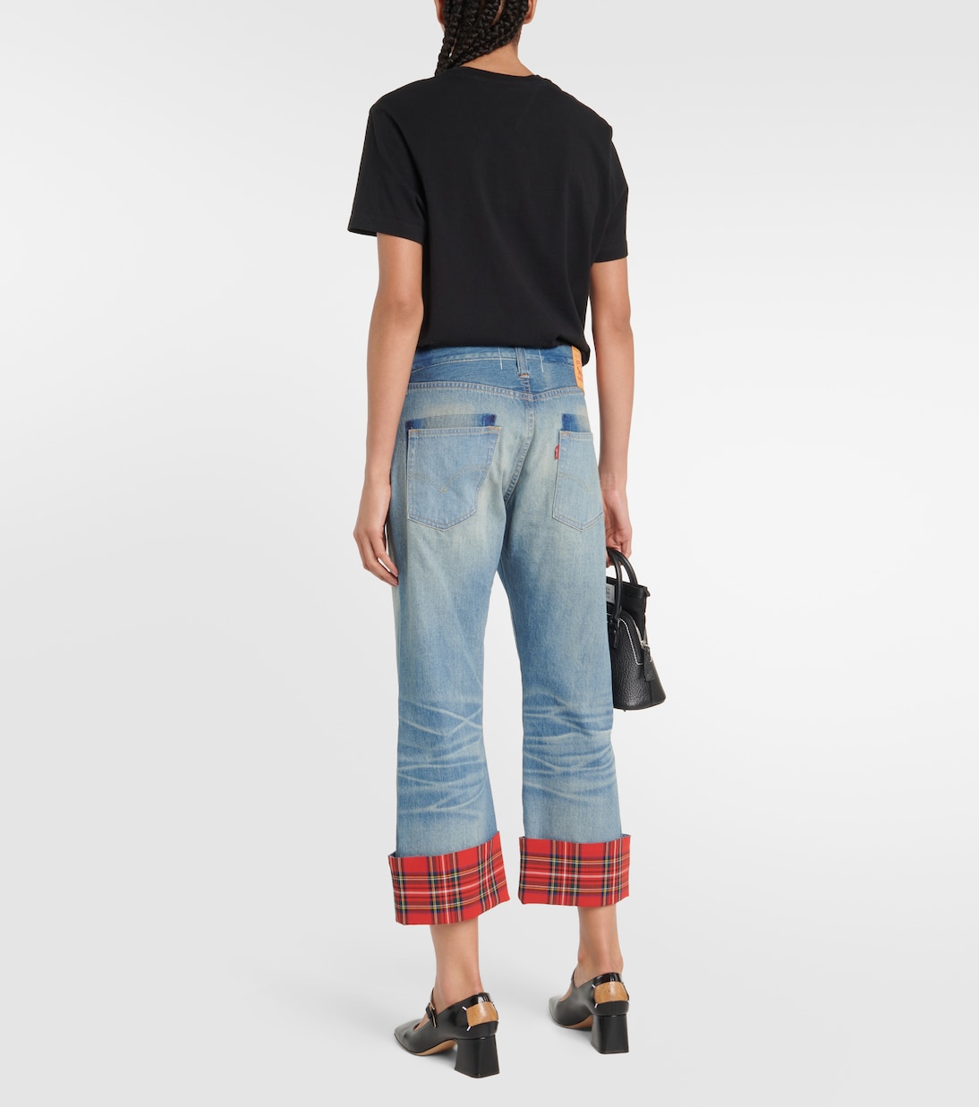 Jeans boyfriend a cuadros con tiro medio | Junya Watanabe