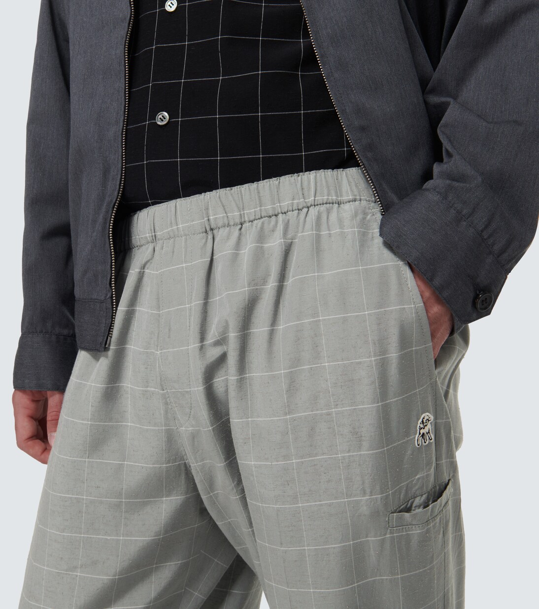 Pantalones en mezcla de seda a cuadros | Undercover