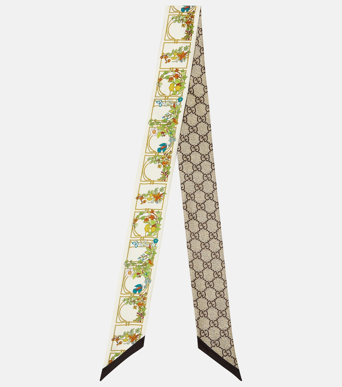 Foulard in twill di seta con stampa | Gucci