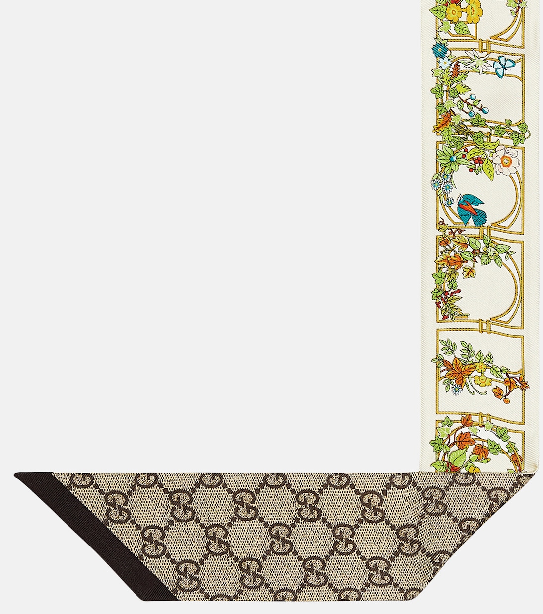 Foulard in twill di seta con stampa | Gucci