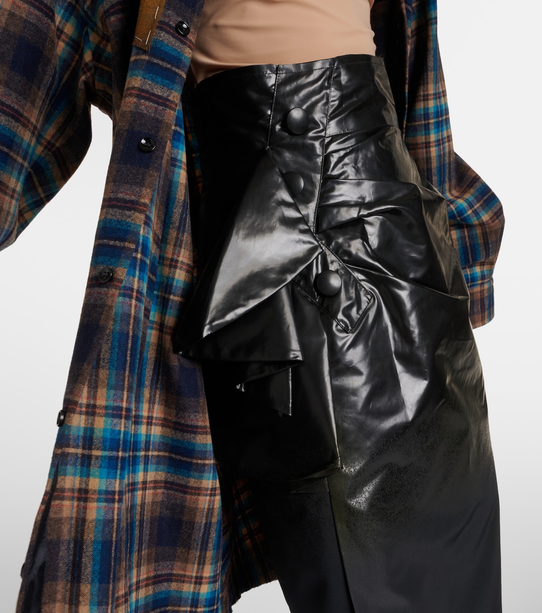 Falda midi drapeada de tiro alto | Maison Margiela