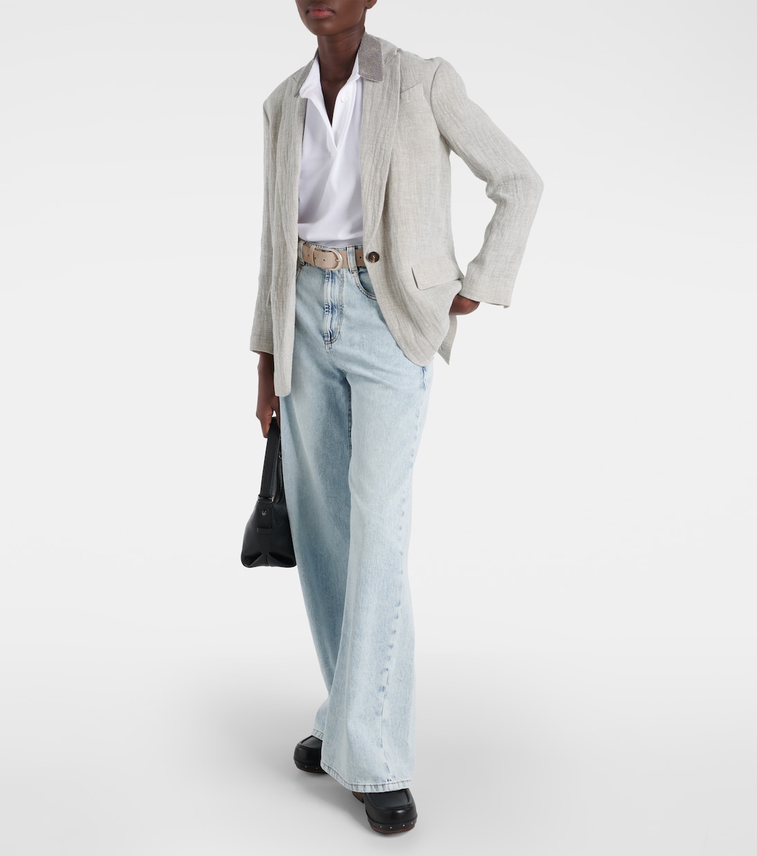 Jeans anchos de tiro alto | Brunello Cucinelli
