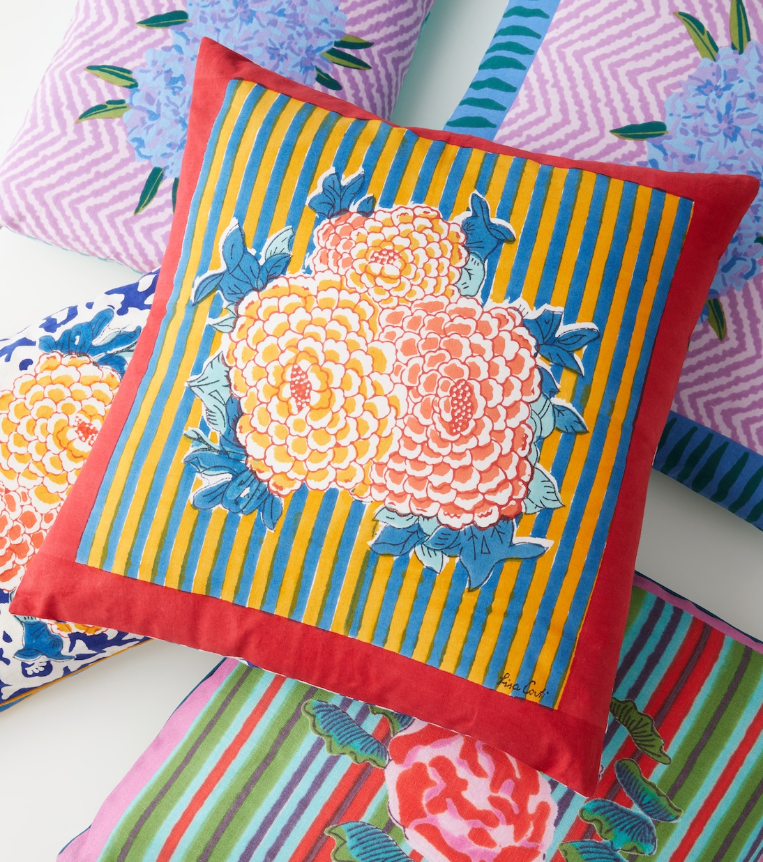 Arabesque Corolla cotton cushion | Lisa Corti