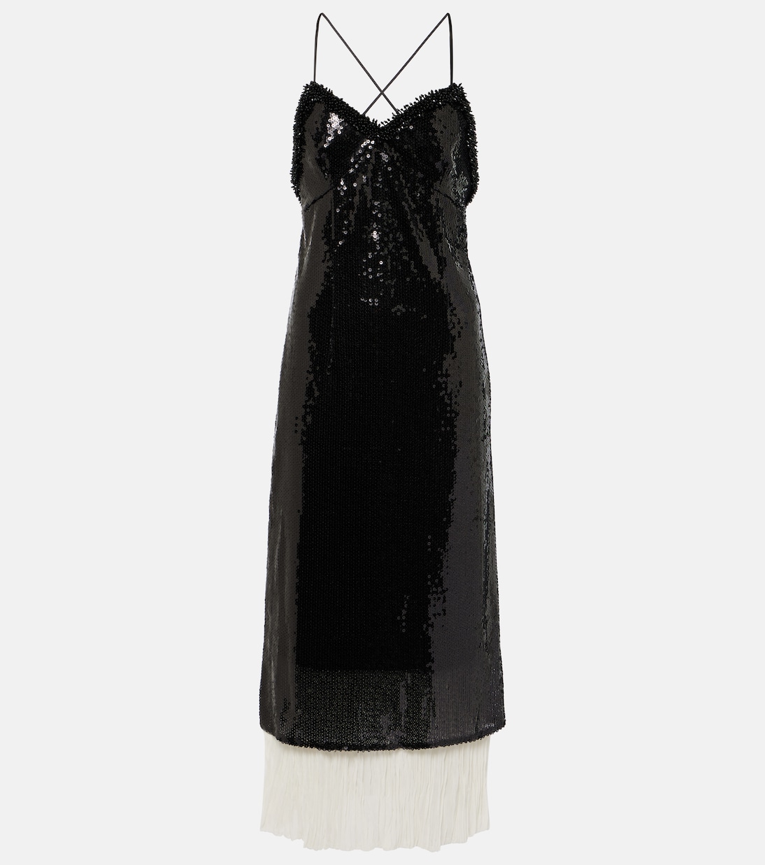 Vestido midi de organza con lentejuelas | Xu Zhi