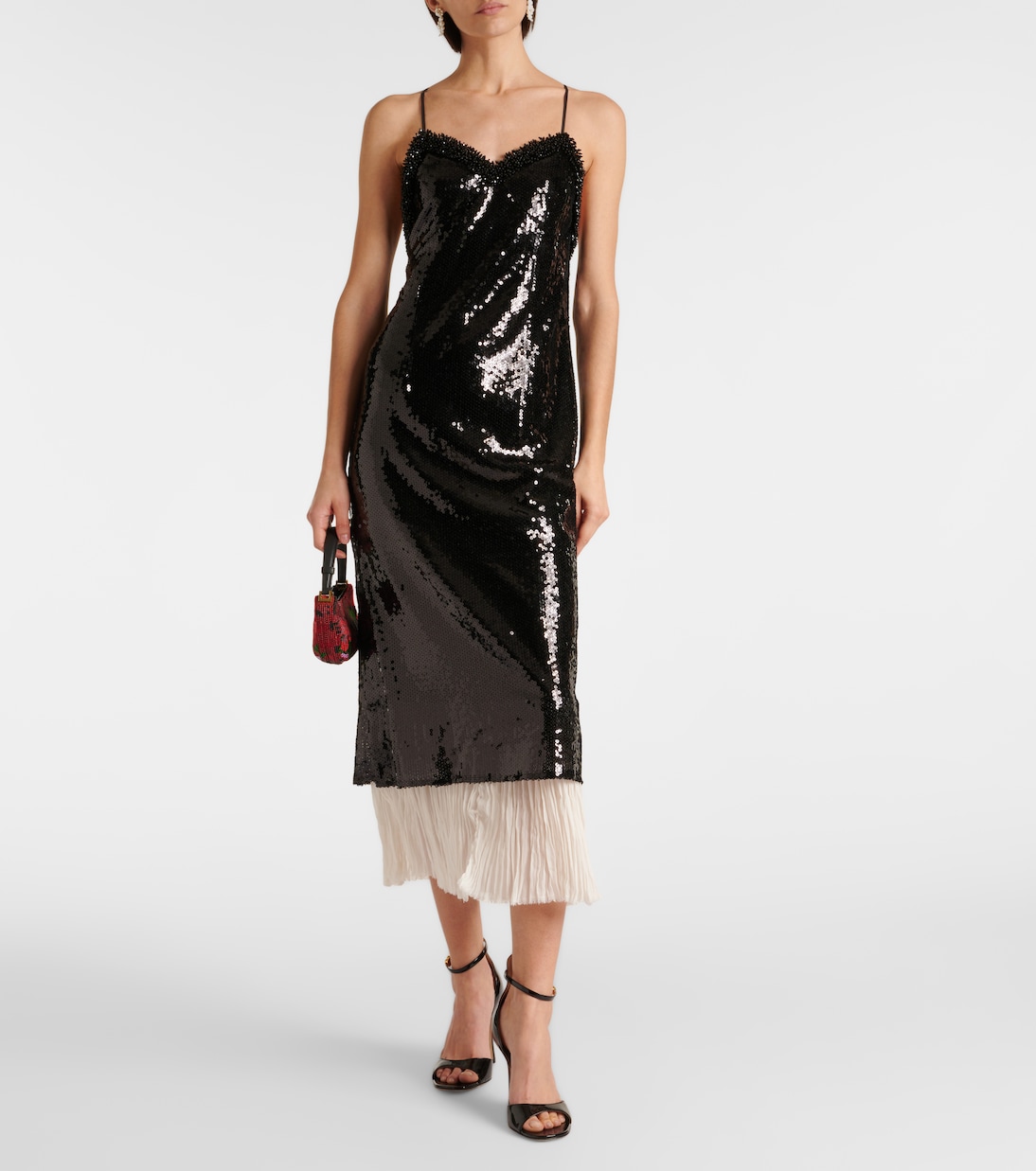 Vestido midi de organza con lentejuelas | Xu Zhi