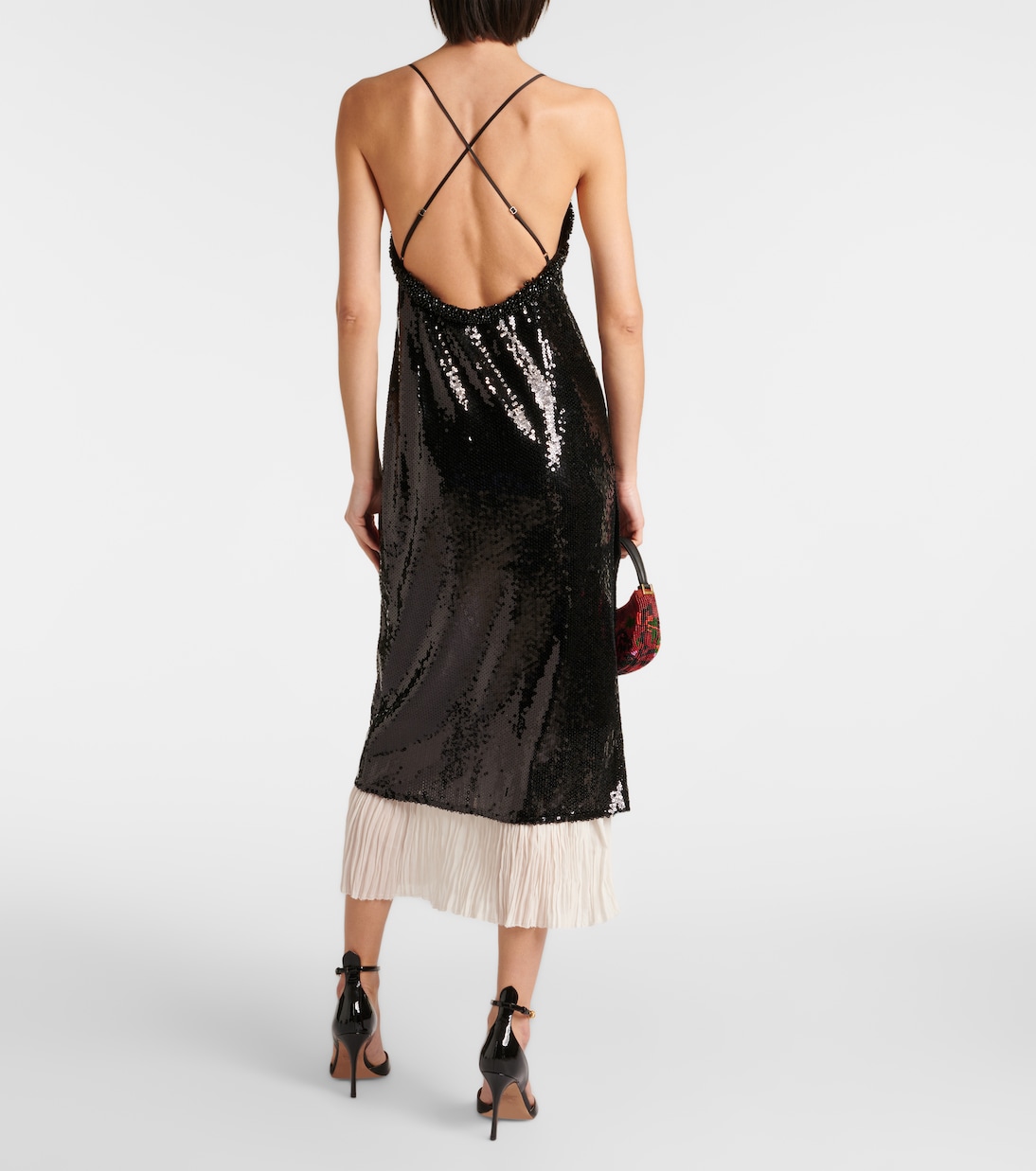 Vestido midi de organza con lentejuelas | Xu Zhi