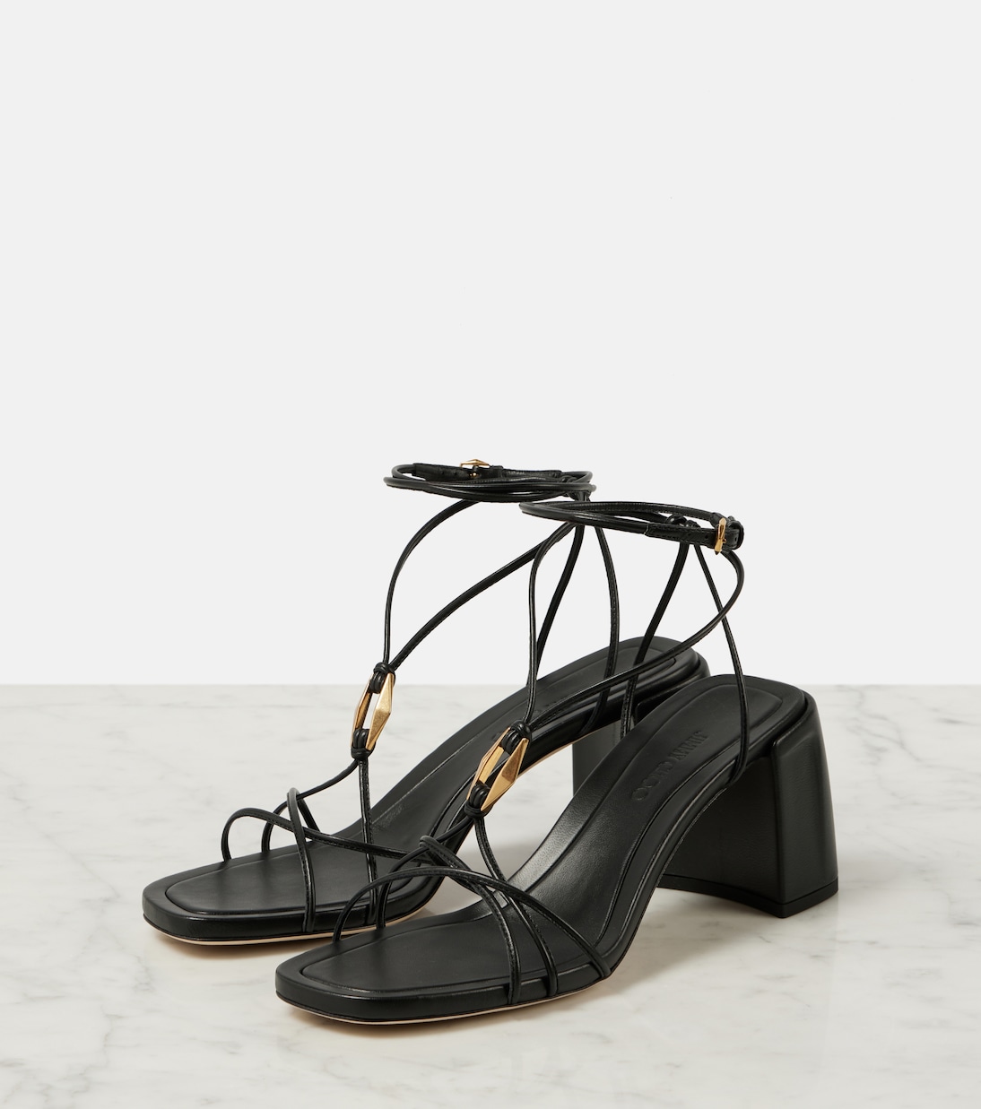 Onyxia 70 leather sandals | Jimmy Choo