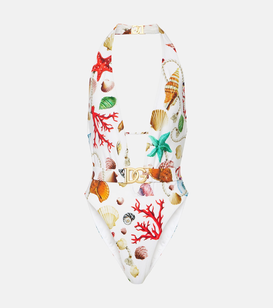 Capri printed halterneck swimsuit | Dolce&Gabbana