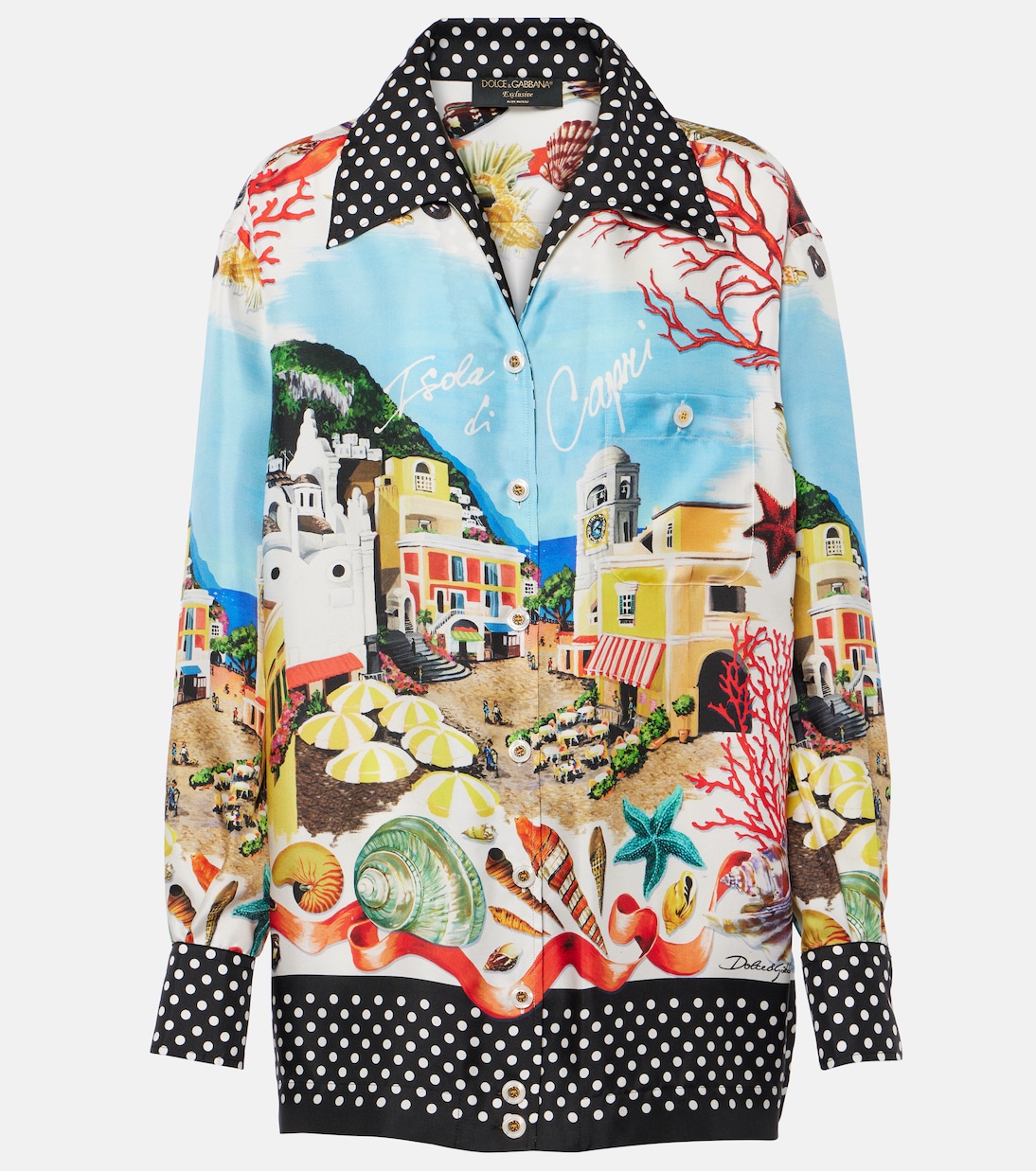 Camicia Capri in seta con stampa | Dolce&Gabbana