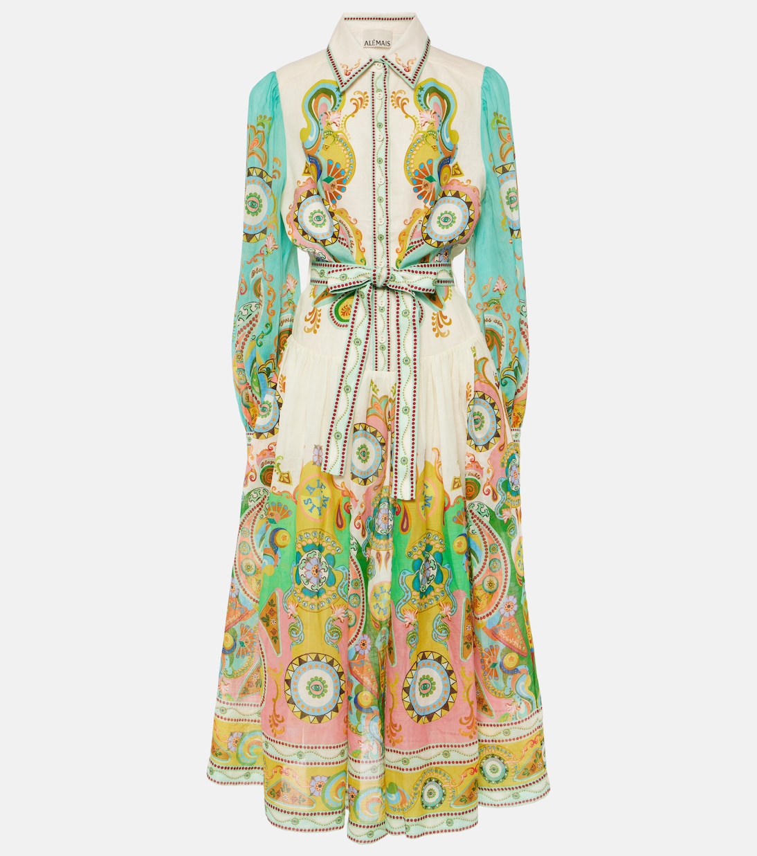 Robe chemise Pinball imprimée en ramie | Alémais