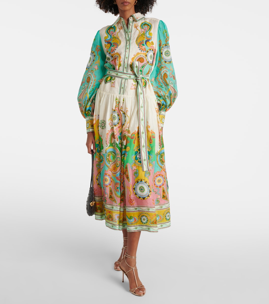 Robe chemise Pinball imprimée en ramie | Alémais