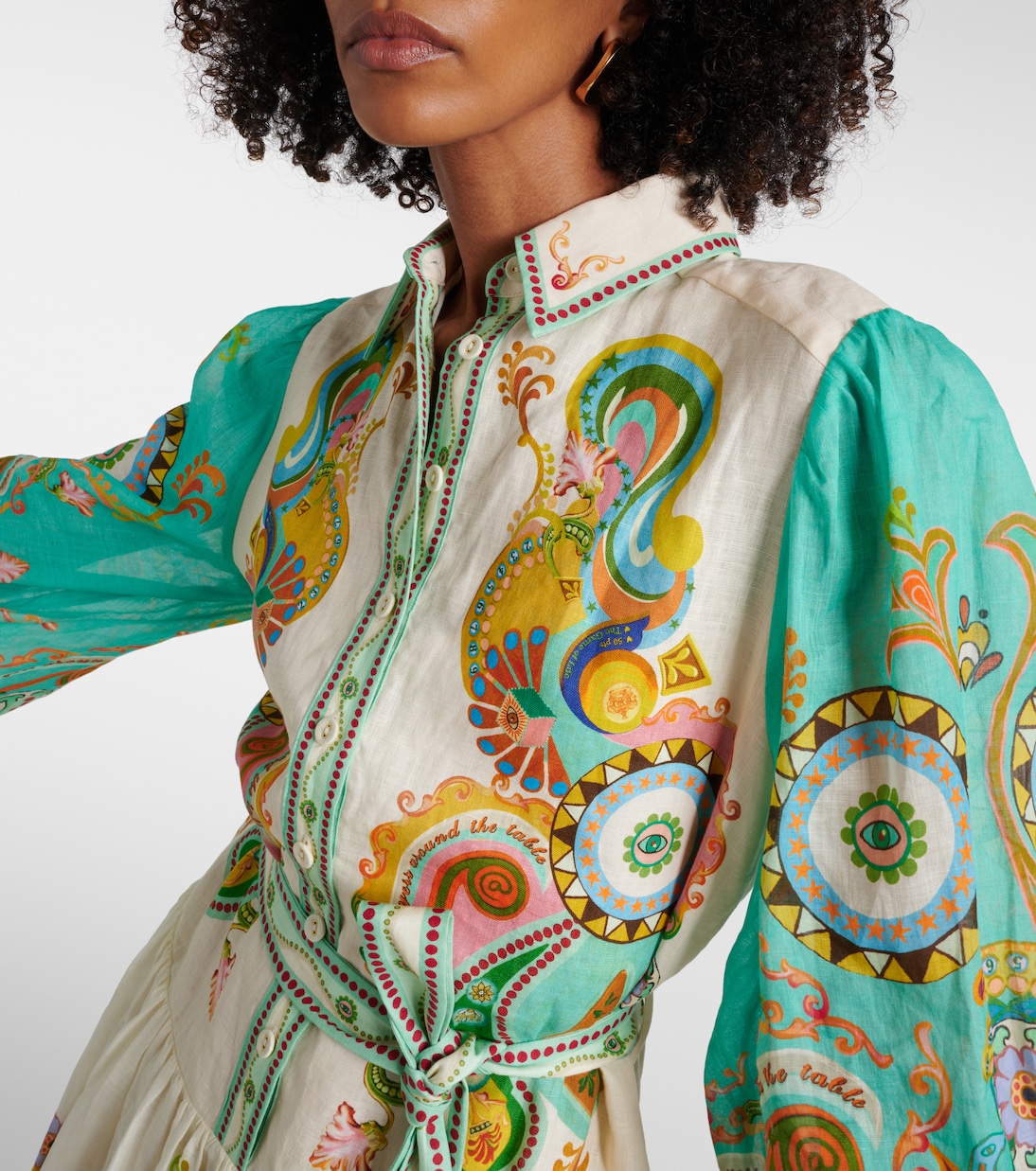 Robe chemise Pinball imprimée en ramie | Alémais