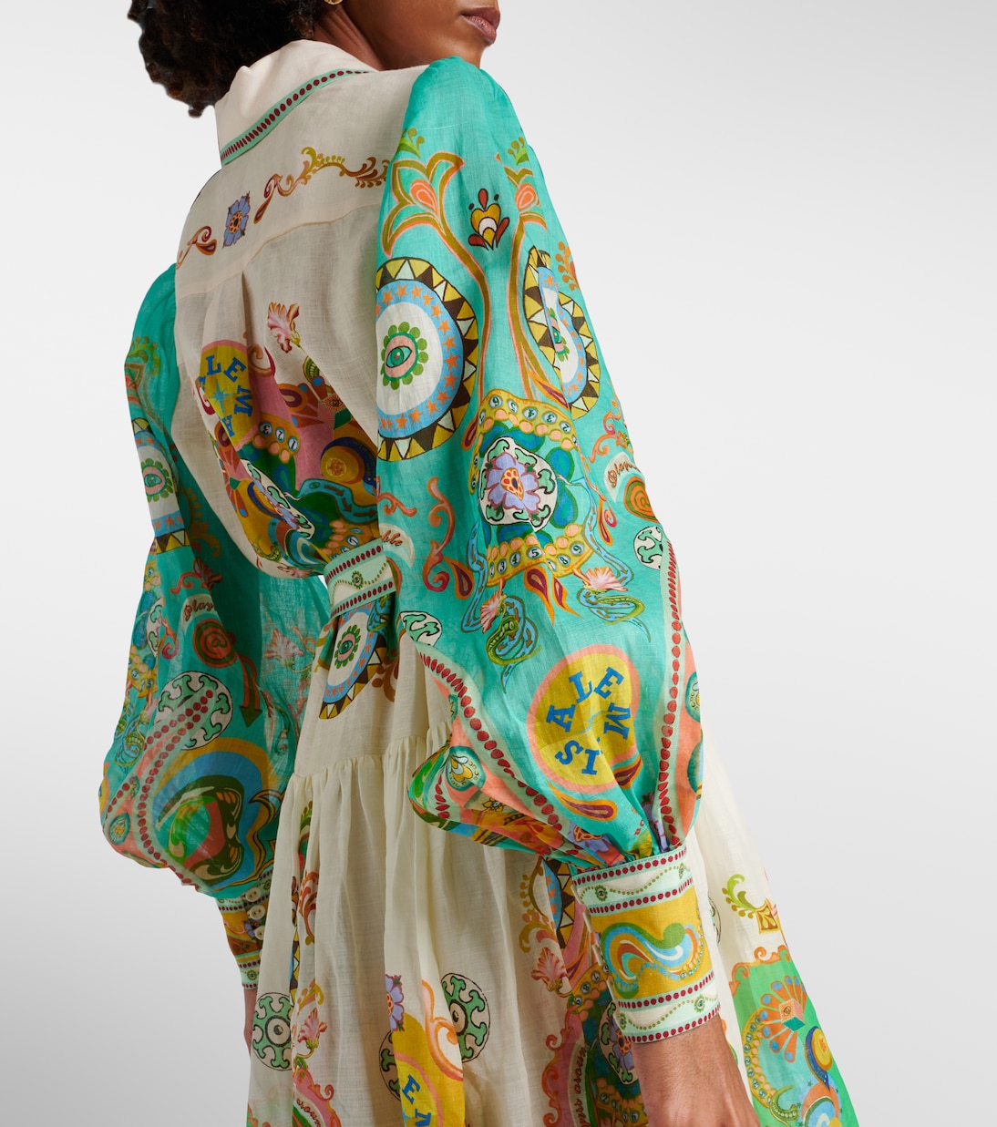 Robe chemise Pinball imprimée en ramie | Alémais