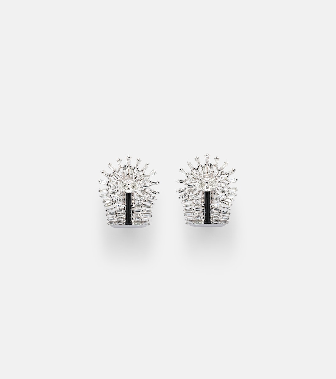 Orecchini Eyelash in oro bianco 18kt con diamanti | Kamyen