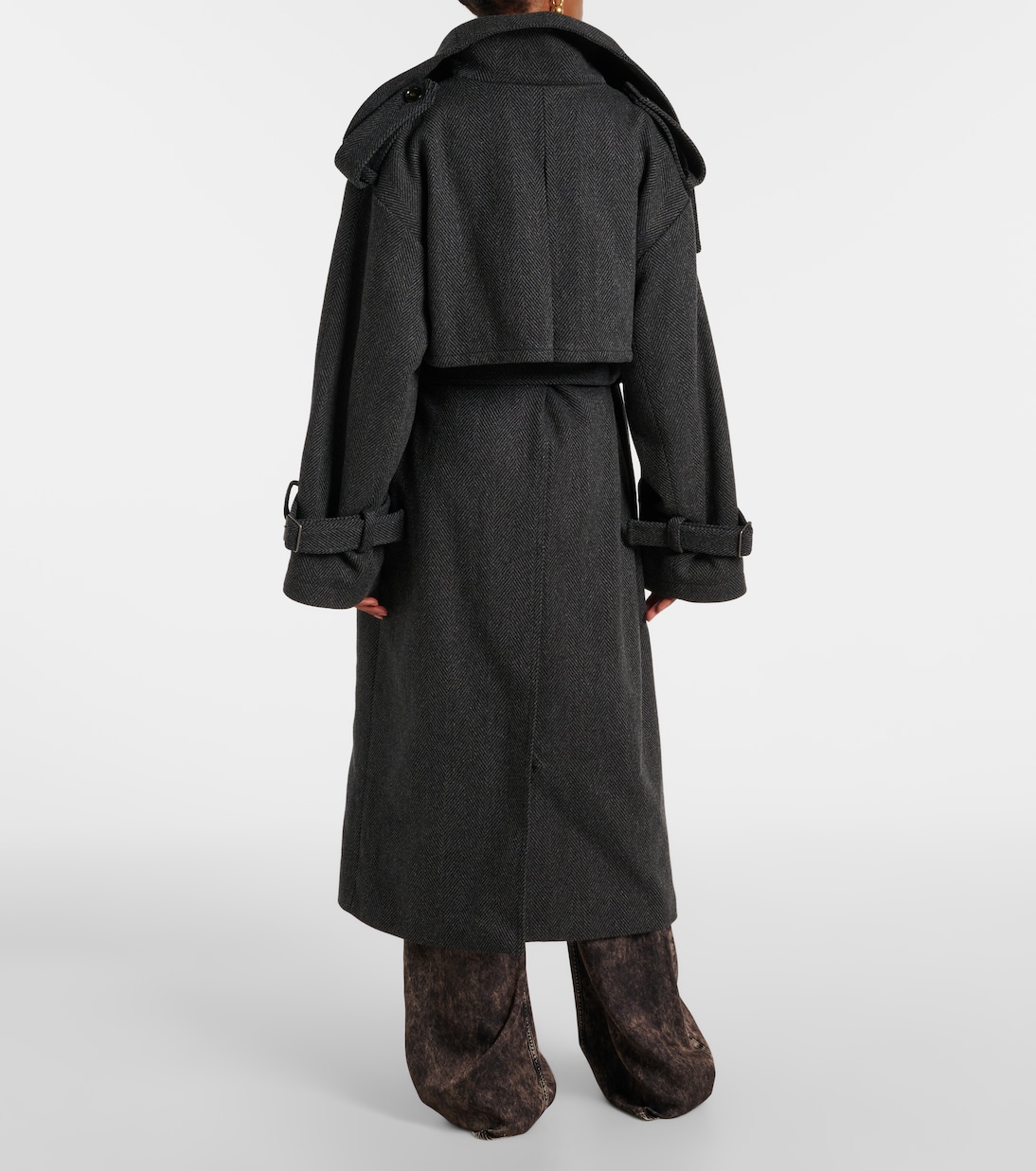 Abrigo de mezcla de lana espigada | Acne Studios
