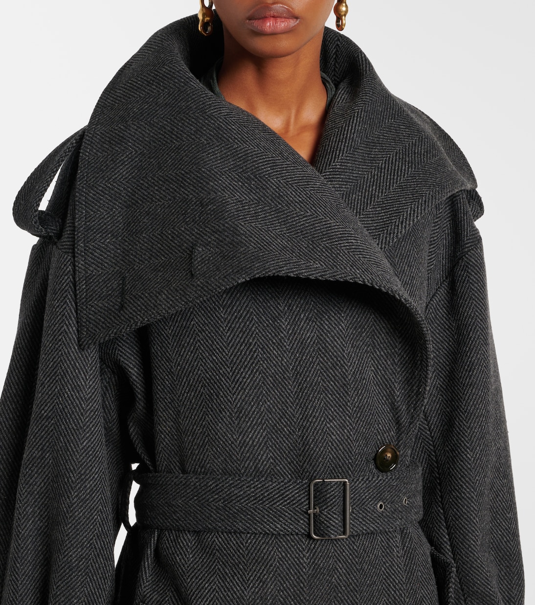Abrigo de mezcla de lana espigada | Acne Studios