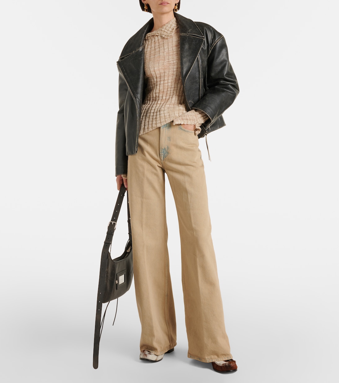 Kemen ribbed-knit linen-blend top | Acne Studios