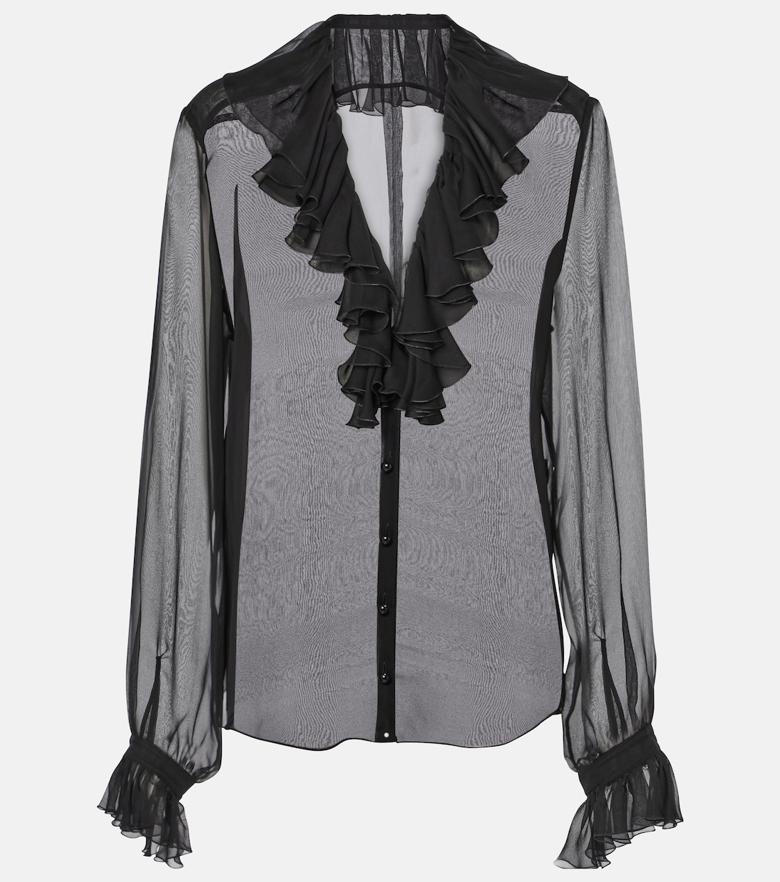 Blusa in chiffon di seta con volant | Dolce&Gabbana