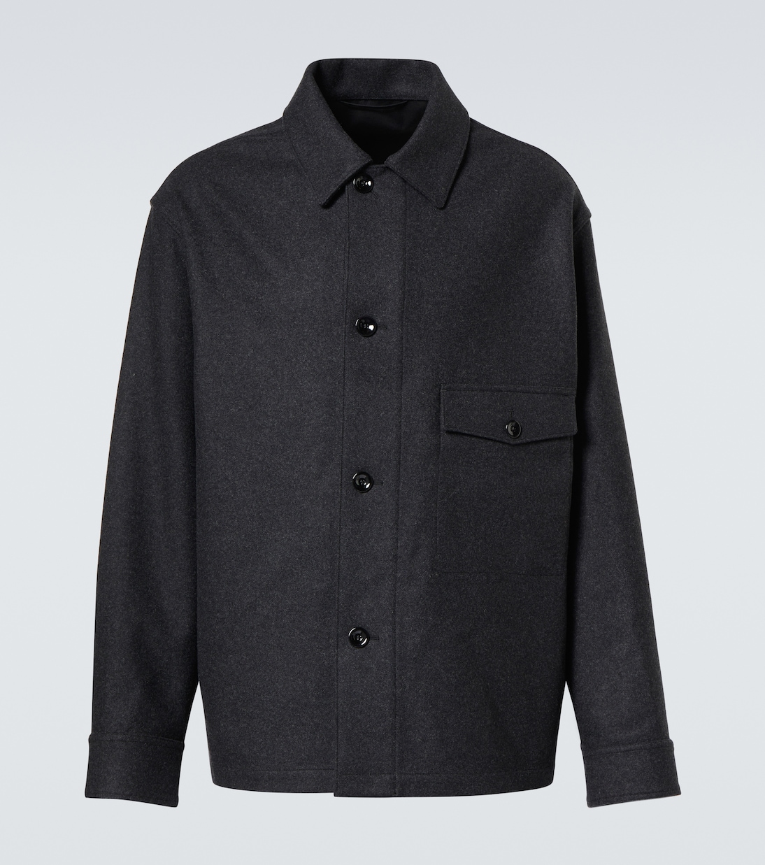 Wool-blend overshirt in black - Lemaire | Mytheresa