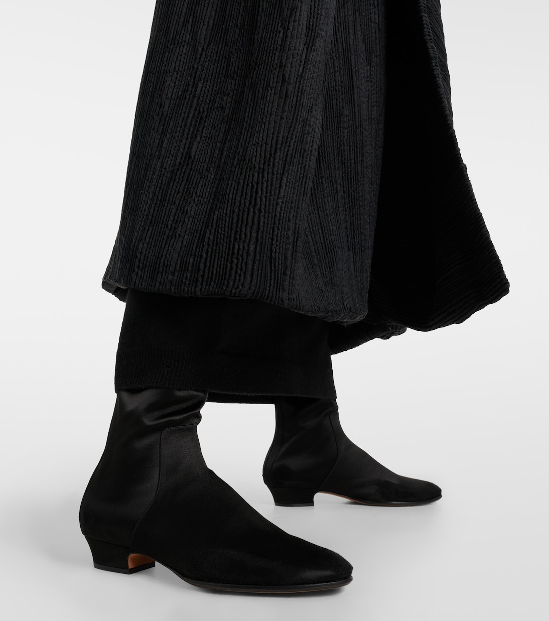Awar satin over the knee boots in black The Row Mytheresa