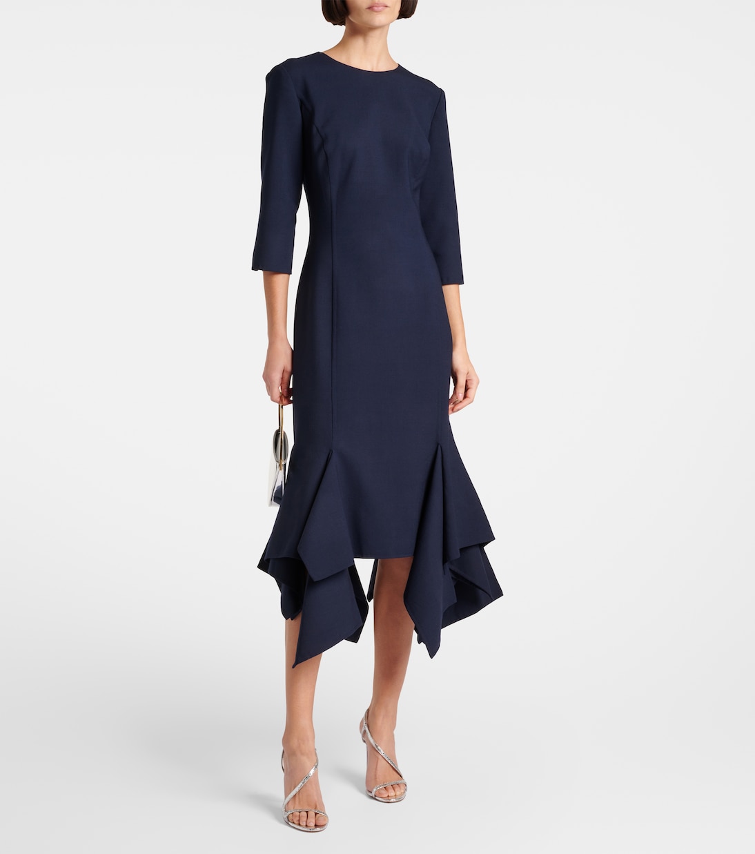 Pleated wool-blend midi dress | Oscar de la Renta
