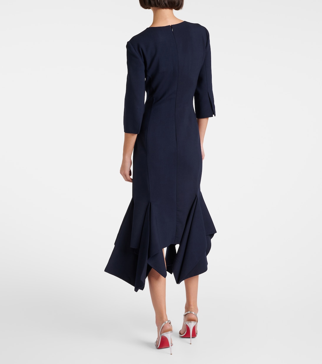 Pleated wool-blend midi dress | Oscar de la Renta