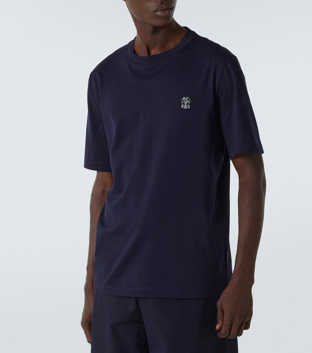 Camiseta de jersey de algodón con logo | Brunello Cucinelli