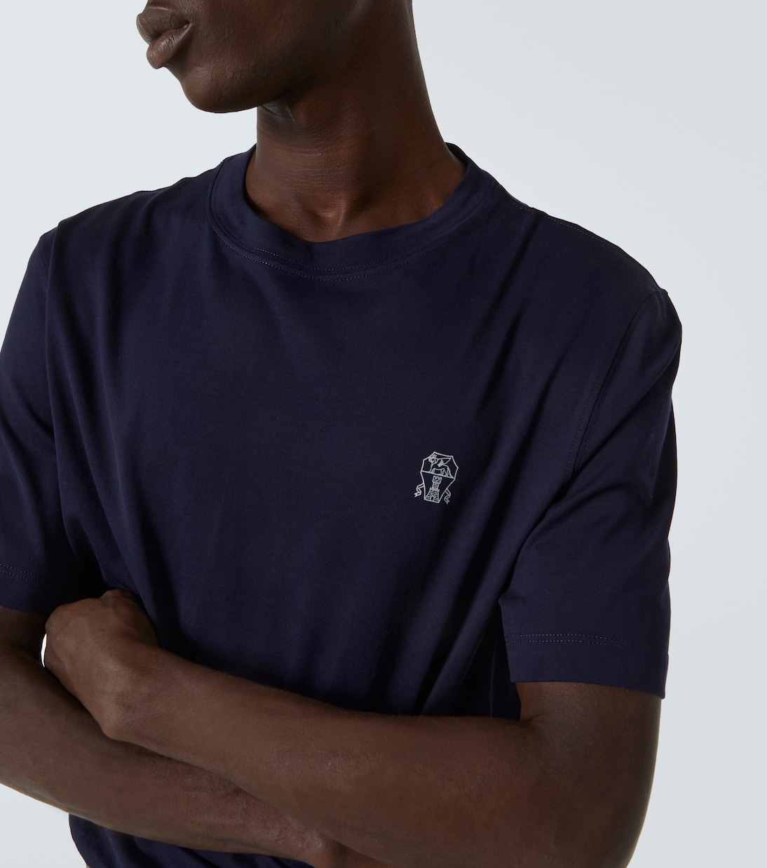 Camiseta de jersey de algodón con logo | Brunello Cucinelli
