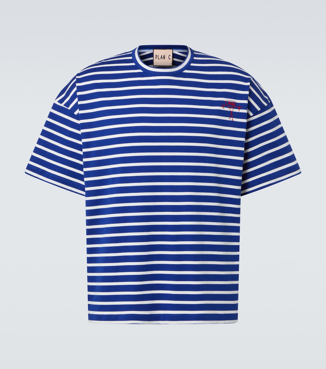 T-shirt in jersey di cotone a righe | Plan C