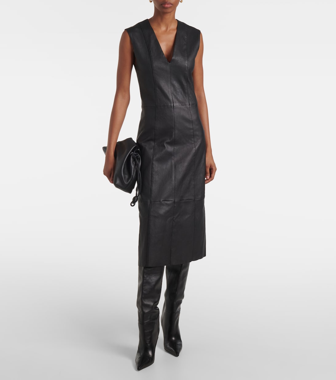 Robe midi Kosma en cuir | Joseph