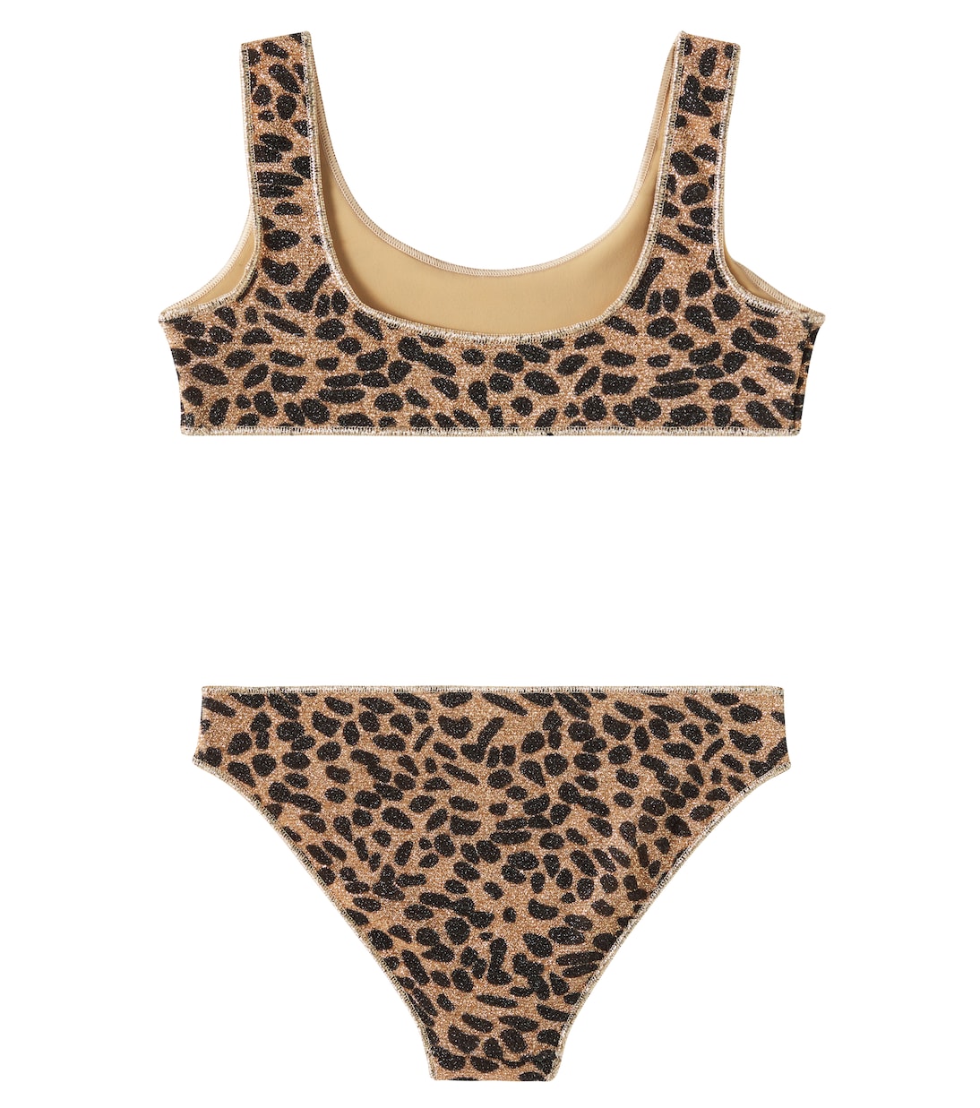 Lumière leopard-print lamé bikini | Oséree Kids