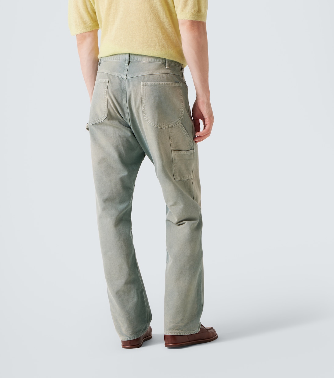 Pantaloni regular in cotone a vita media | Auralee