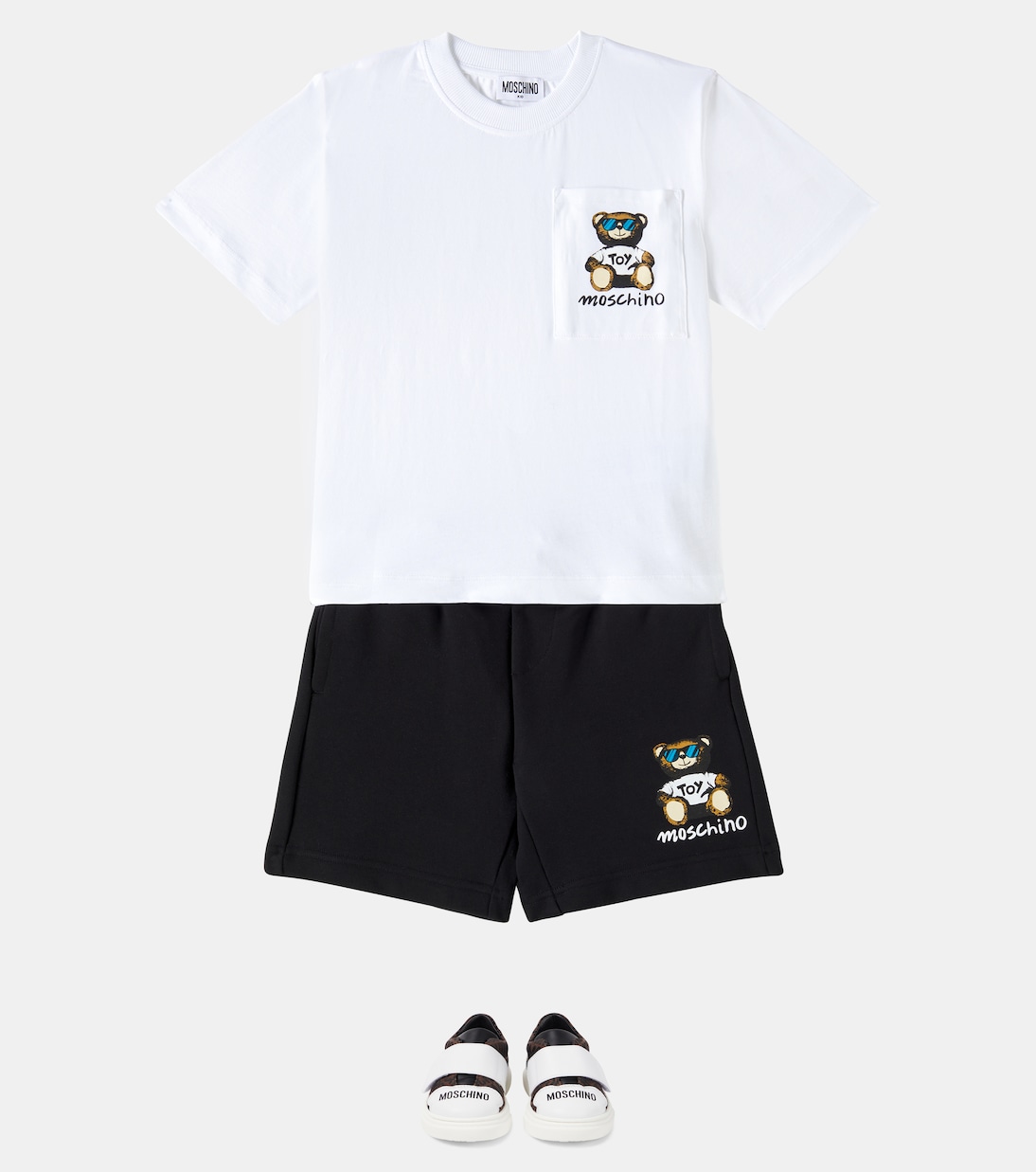 T-shirt e shorts Teddy Bear in cotone | Moschino Kids