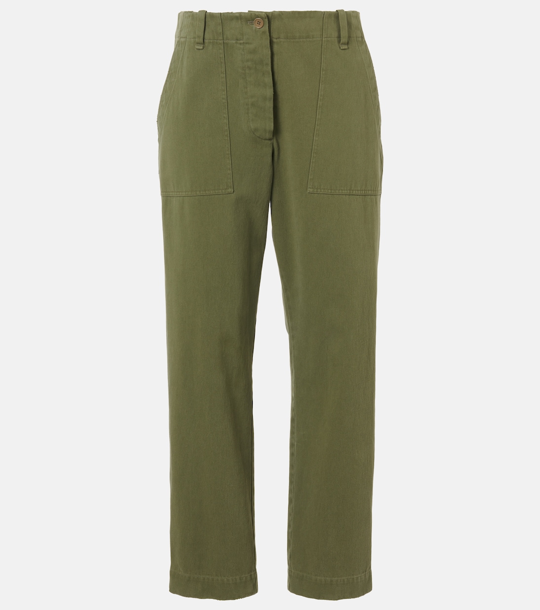 Vendula mid-rise cotton straight pants | The Row