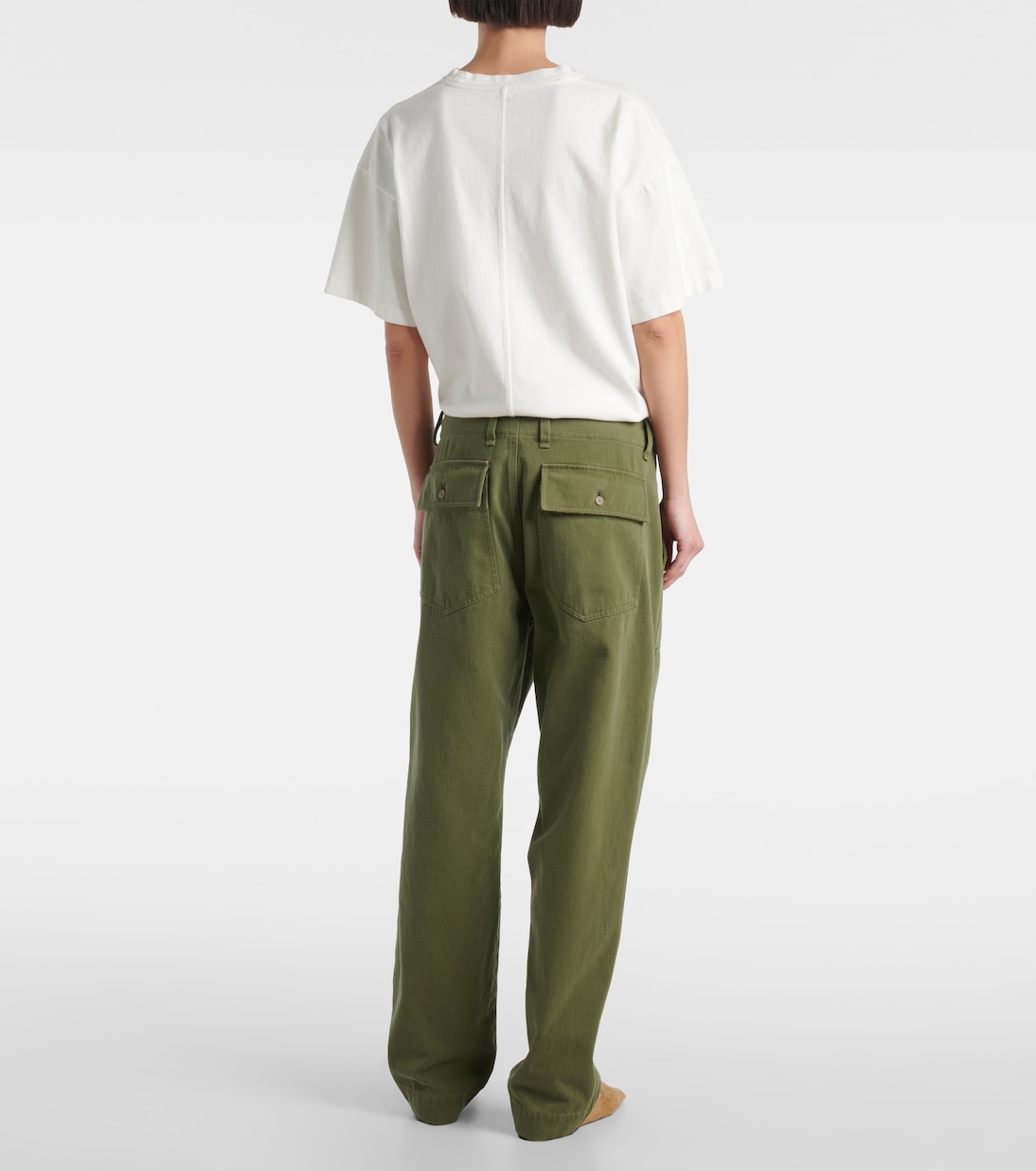 Vendula mid-rise cotton straight pants | The Row
