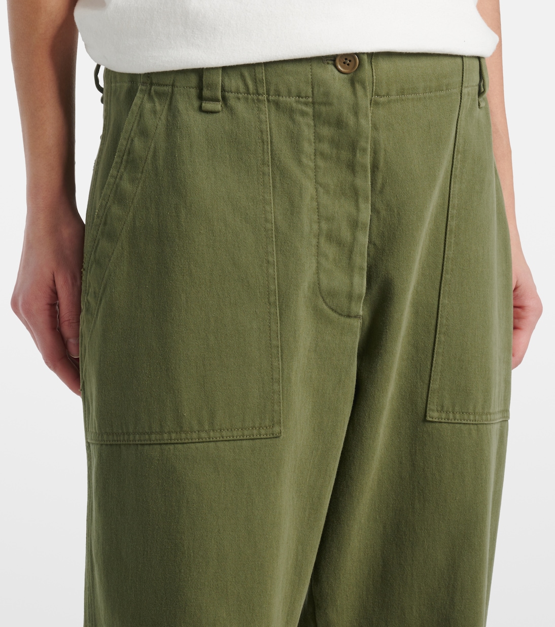 Vendula mid-rise cotton straight pants | The Row