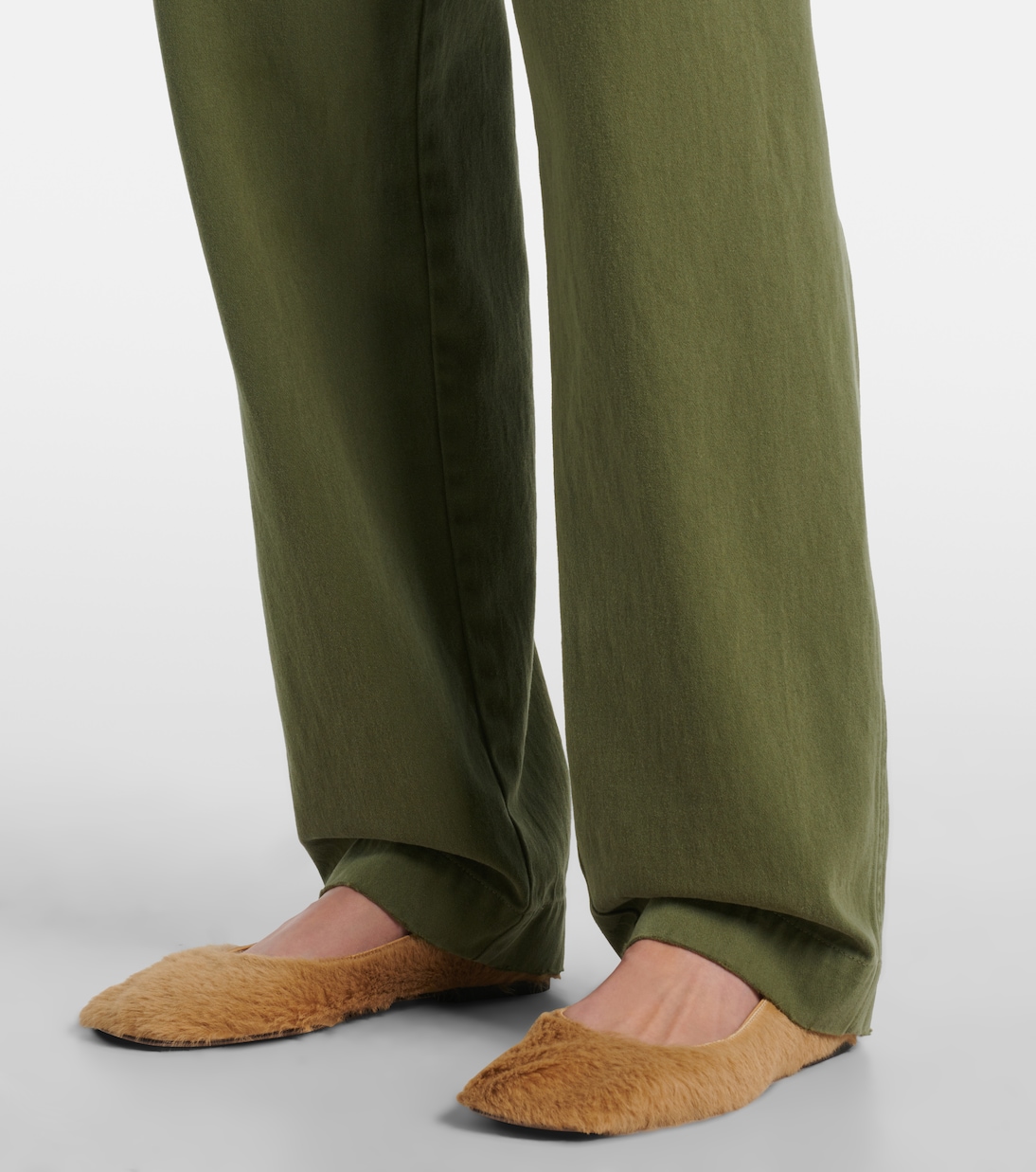 Vendula mid-rise cotton straight pants | The Row