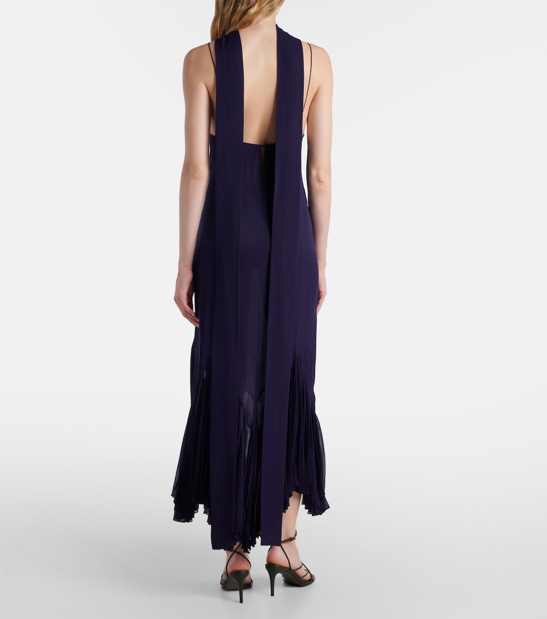 Abito midi Candita in seta con foulard | Khaite