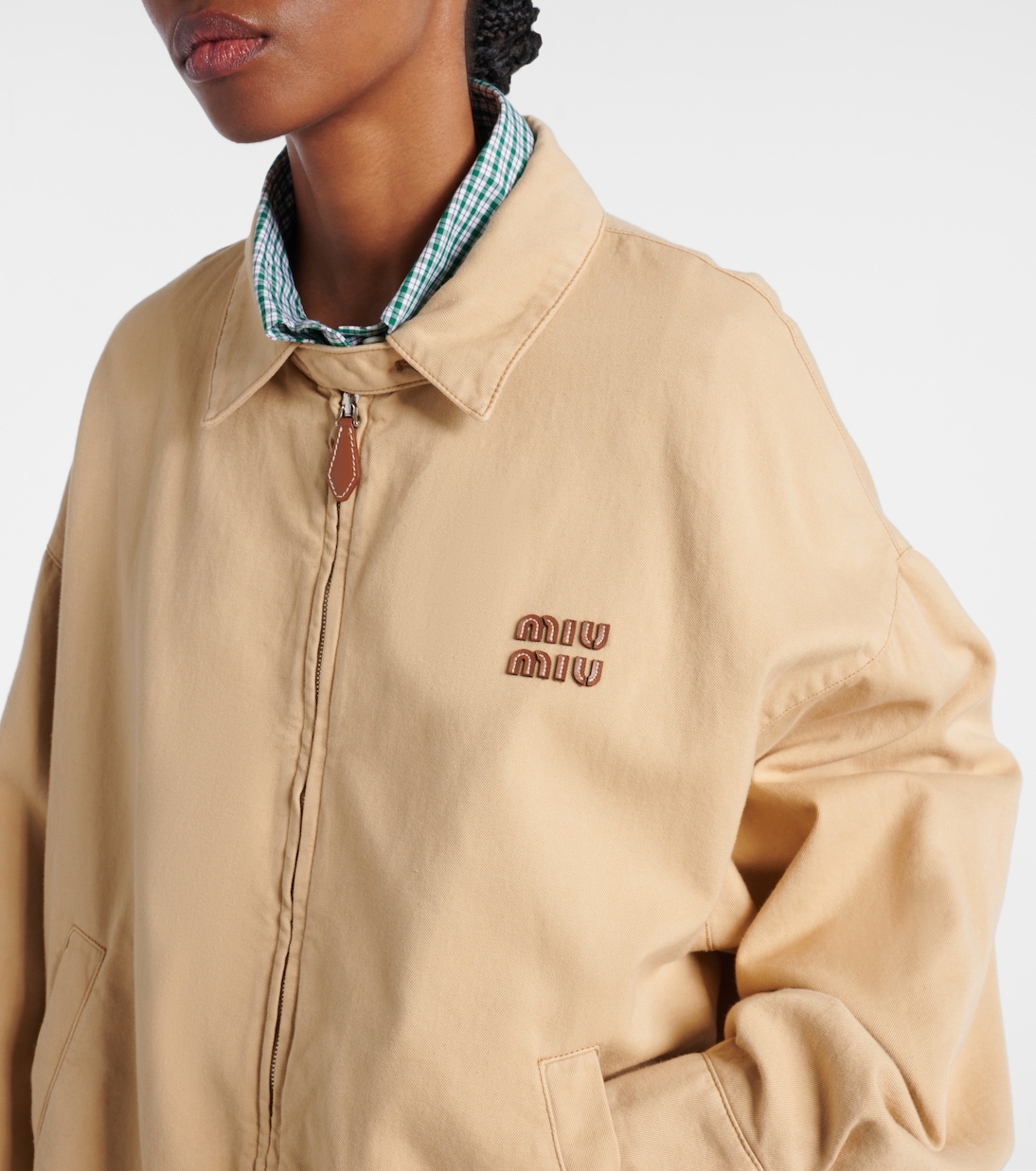 Chaqueta de denim con logo | Miu Miu