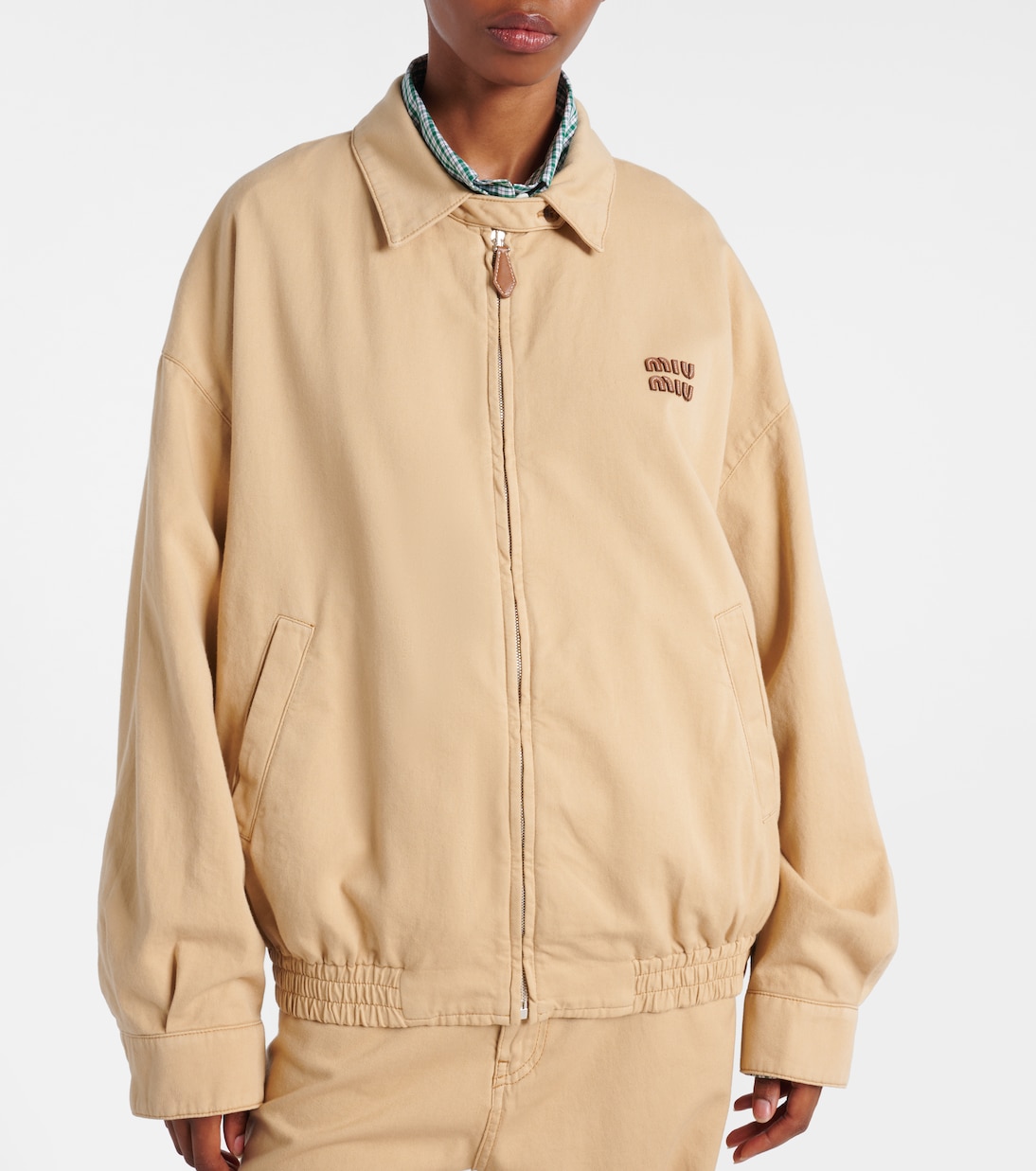 Chaqueta de denim con logo | Miu Miu
