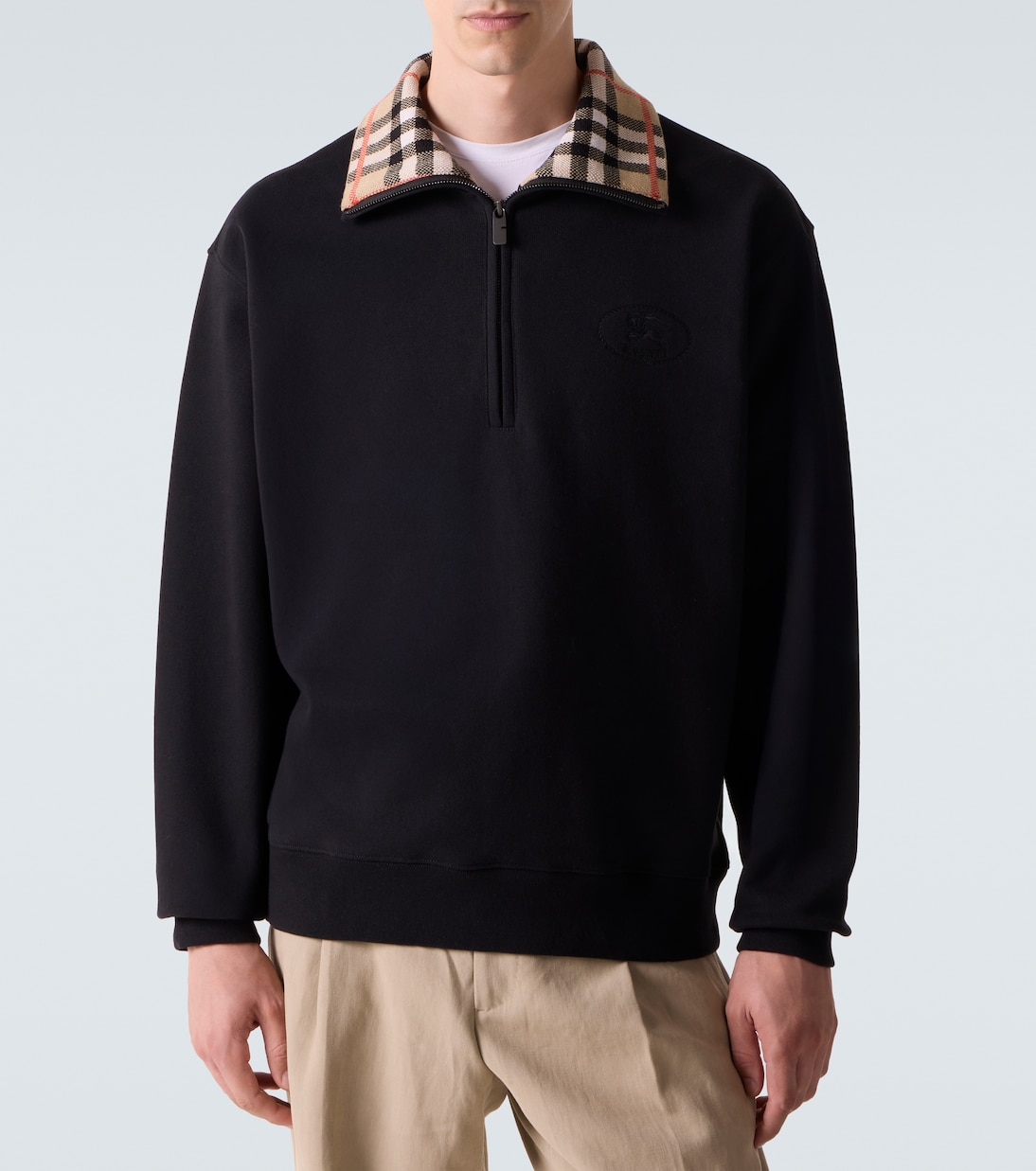 Felpa in jersey di cotone Burberry Check | Burberry