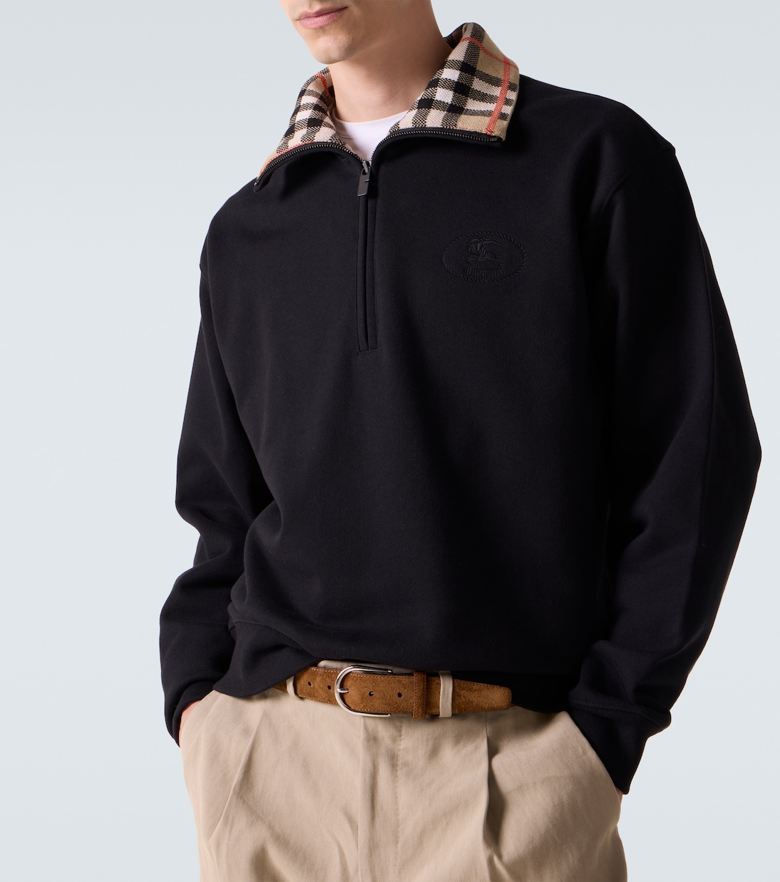 Felpa in jersey di cotone Burberry Check | Burberry