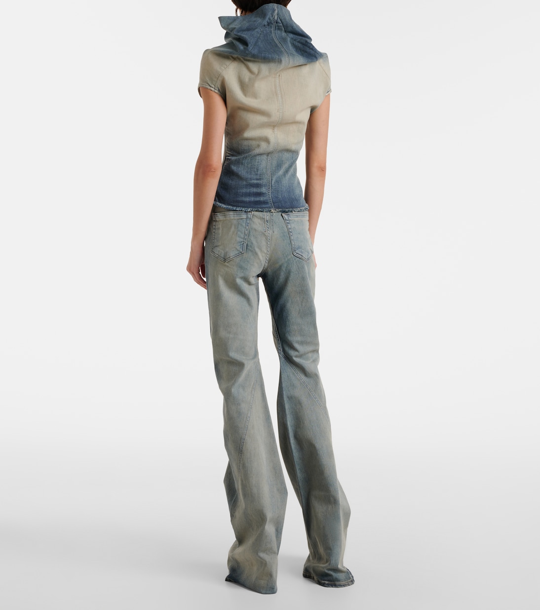 Draped denim top  | Rick Owens