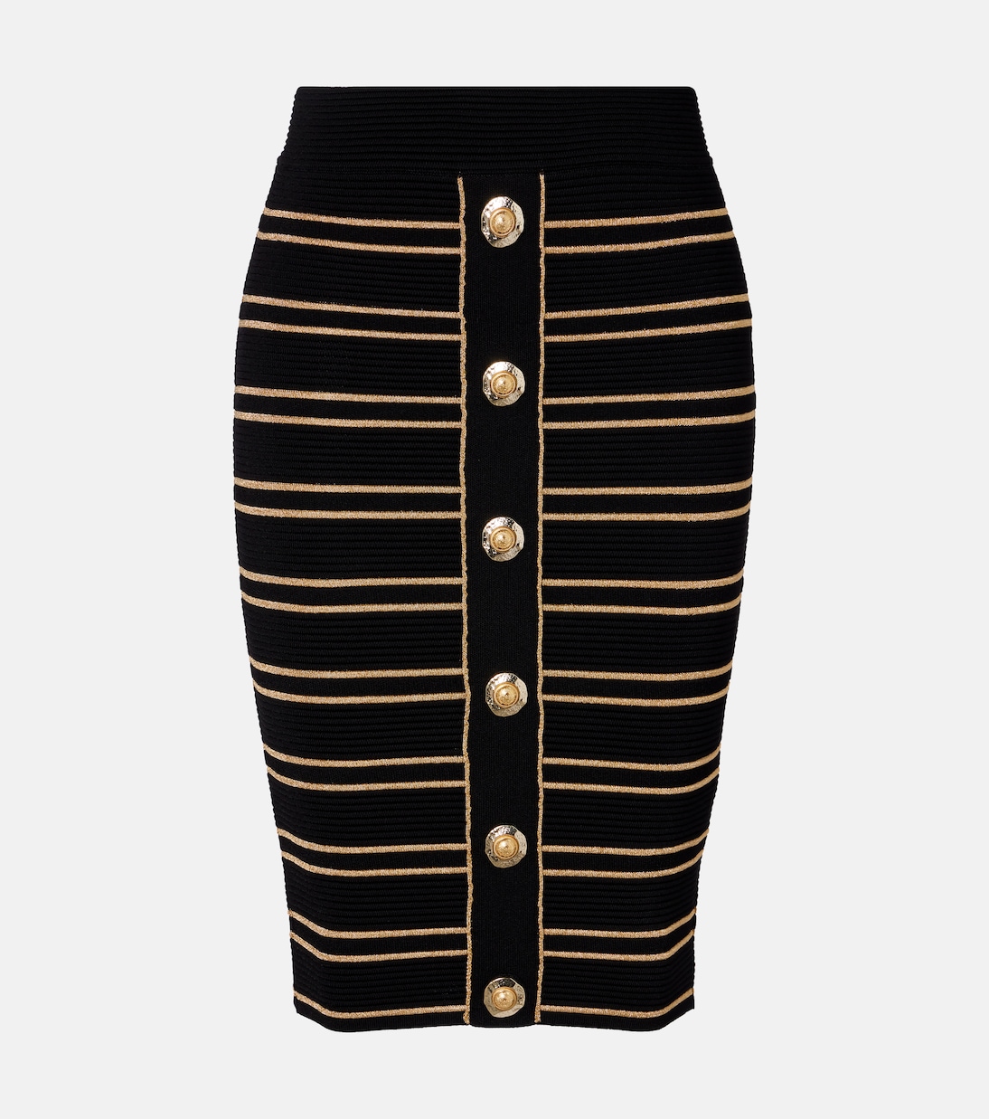 Ribbed-knit striped miniskirt | Balmain