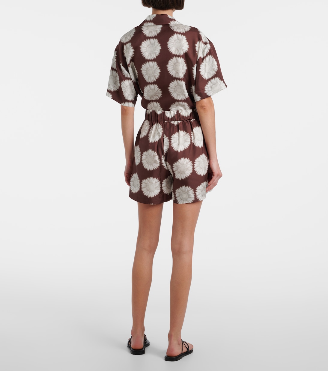 Zurich printed silk twill shorts | Asceno