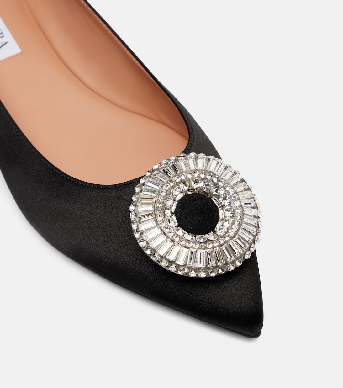 Ballerine Crystal Hoop in raso | Aquazzura