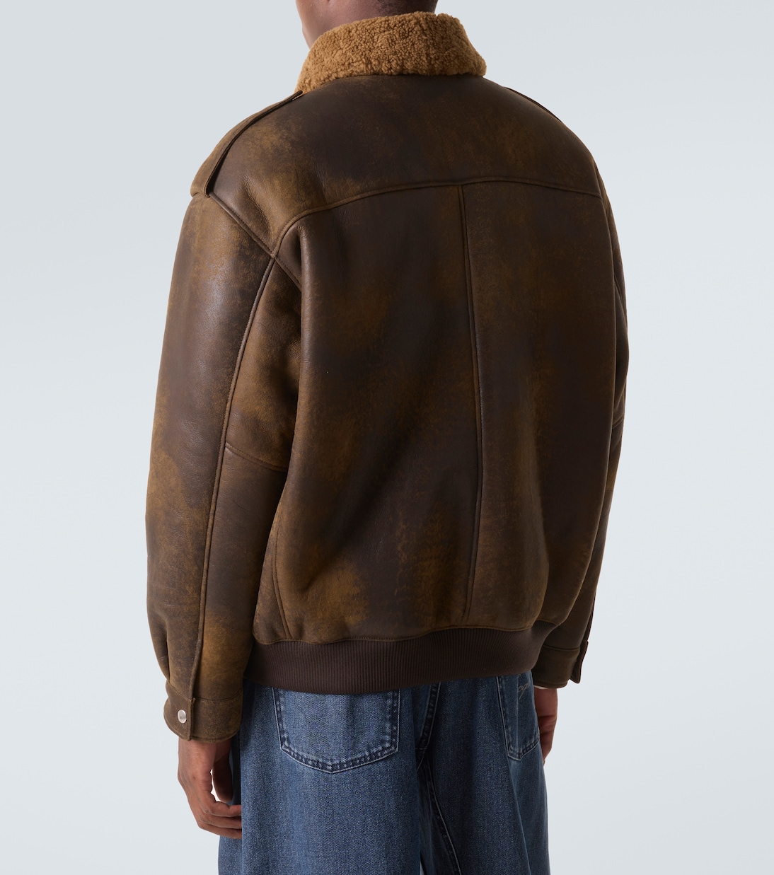 Shearling-lined leather jacket | Miu Miu